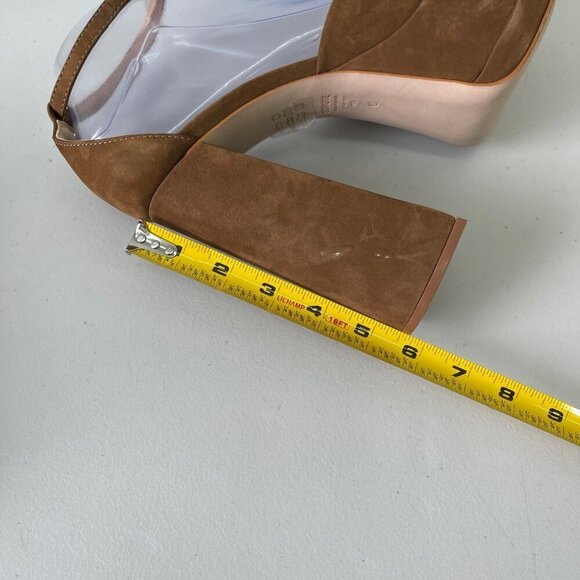 Schutz Luan New Bear Brown Nubuck Leather Platform Pump Shoes Womens size 10 B - Picture 9 of 9